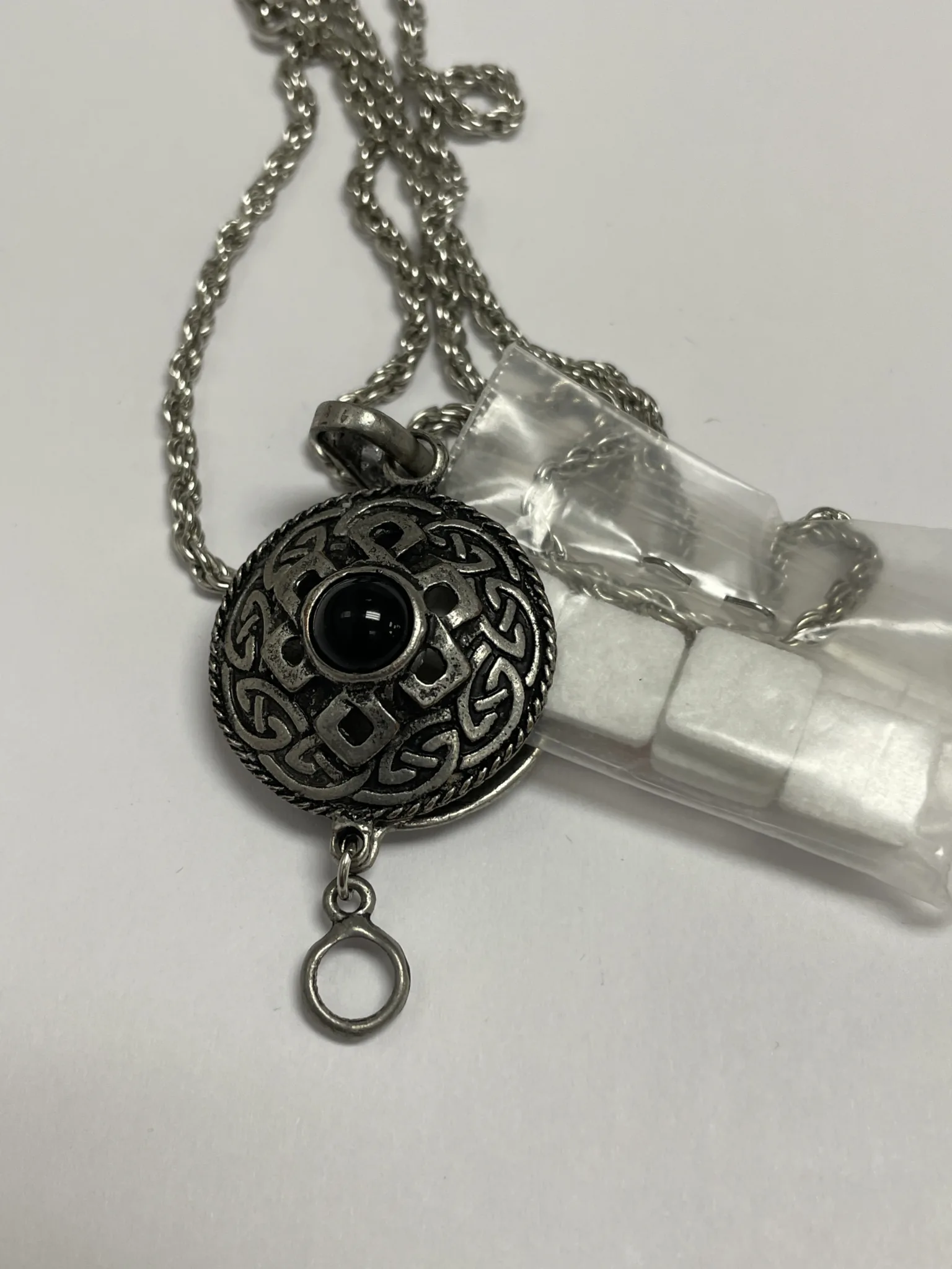 Celtic Knot Drop Dangle Aromatherapy Pendant - Image 2