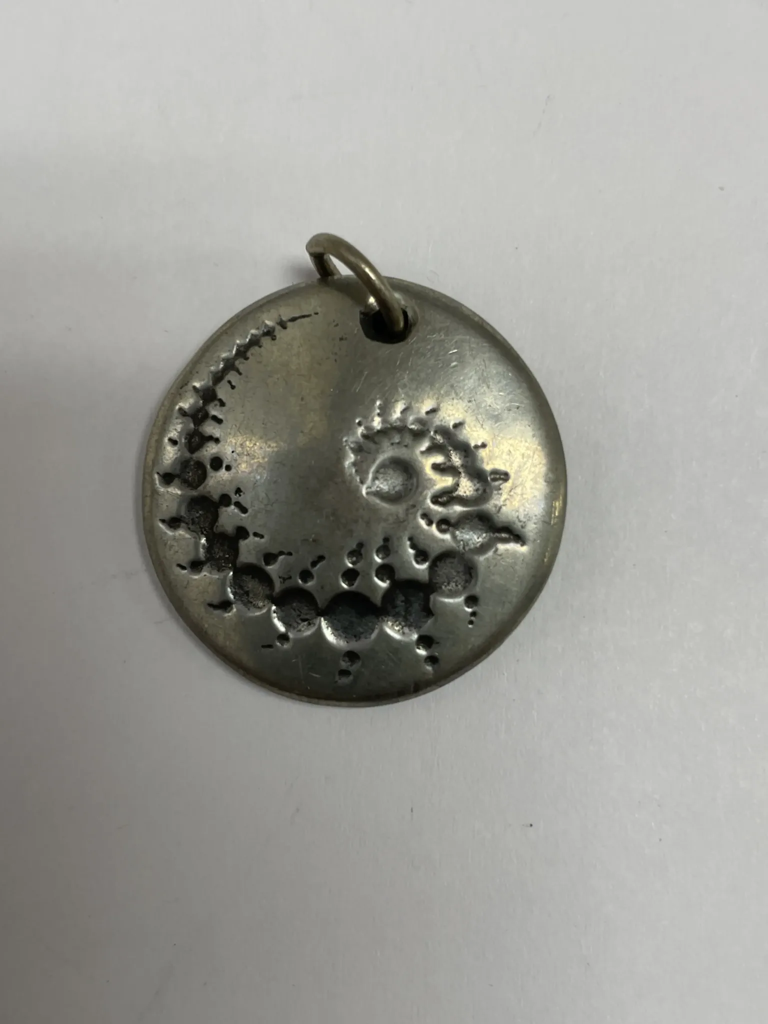 Crop Circle Spiral Pewter Pendant