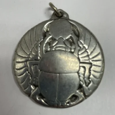 Winged Scarab Pewter Pendant