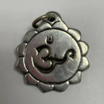 OM Flower Pewter Pendant
