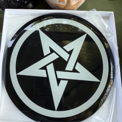 Black & Silver Glass Pentacle Altar Plate