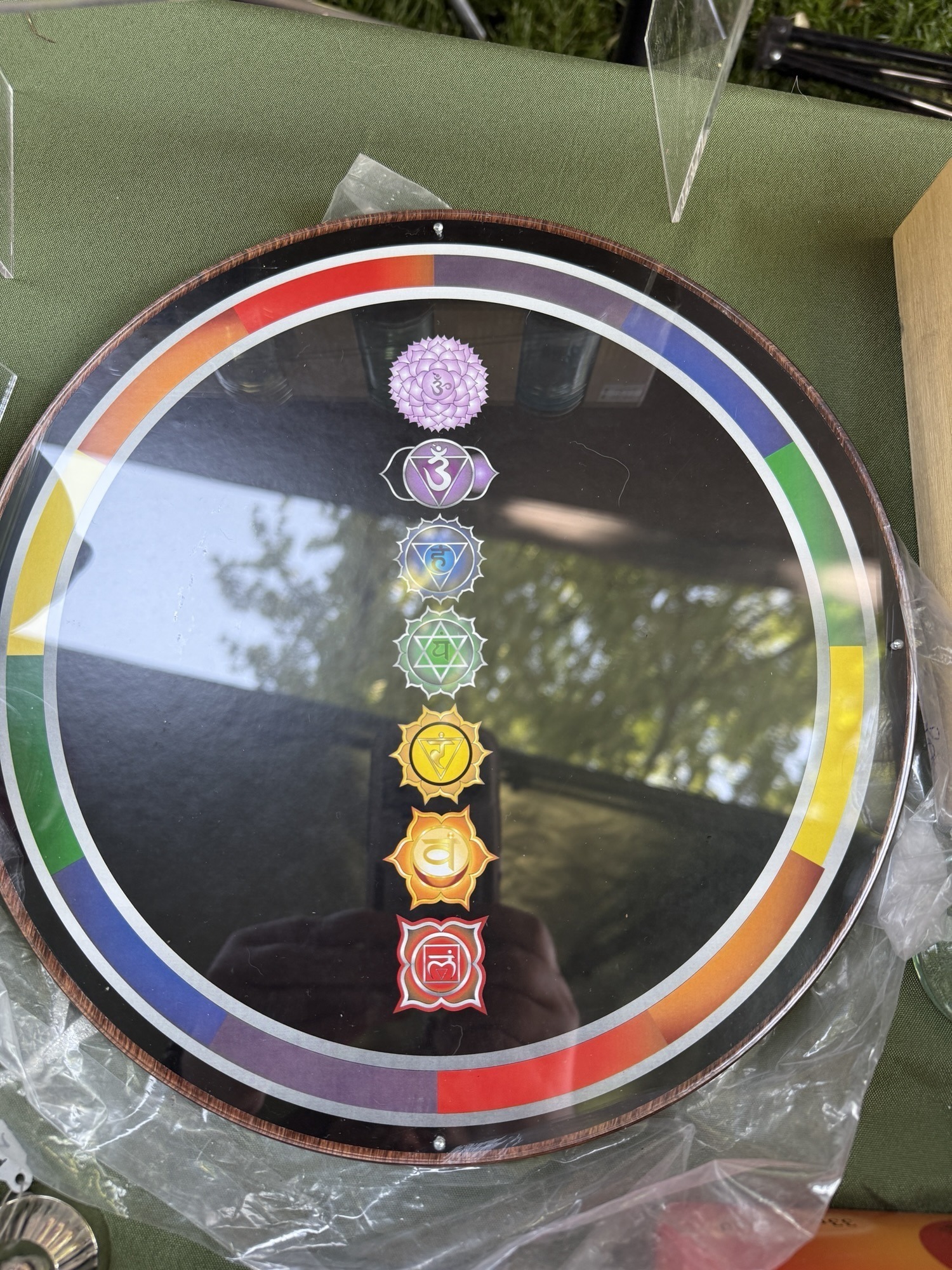 Chakra Glass Altar Plate