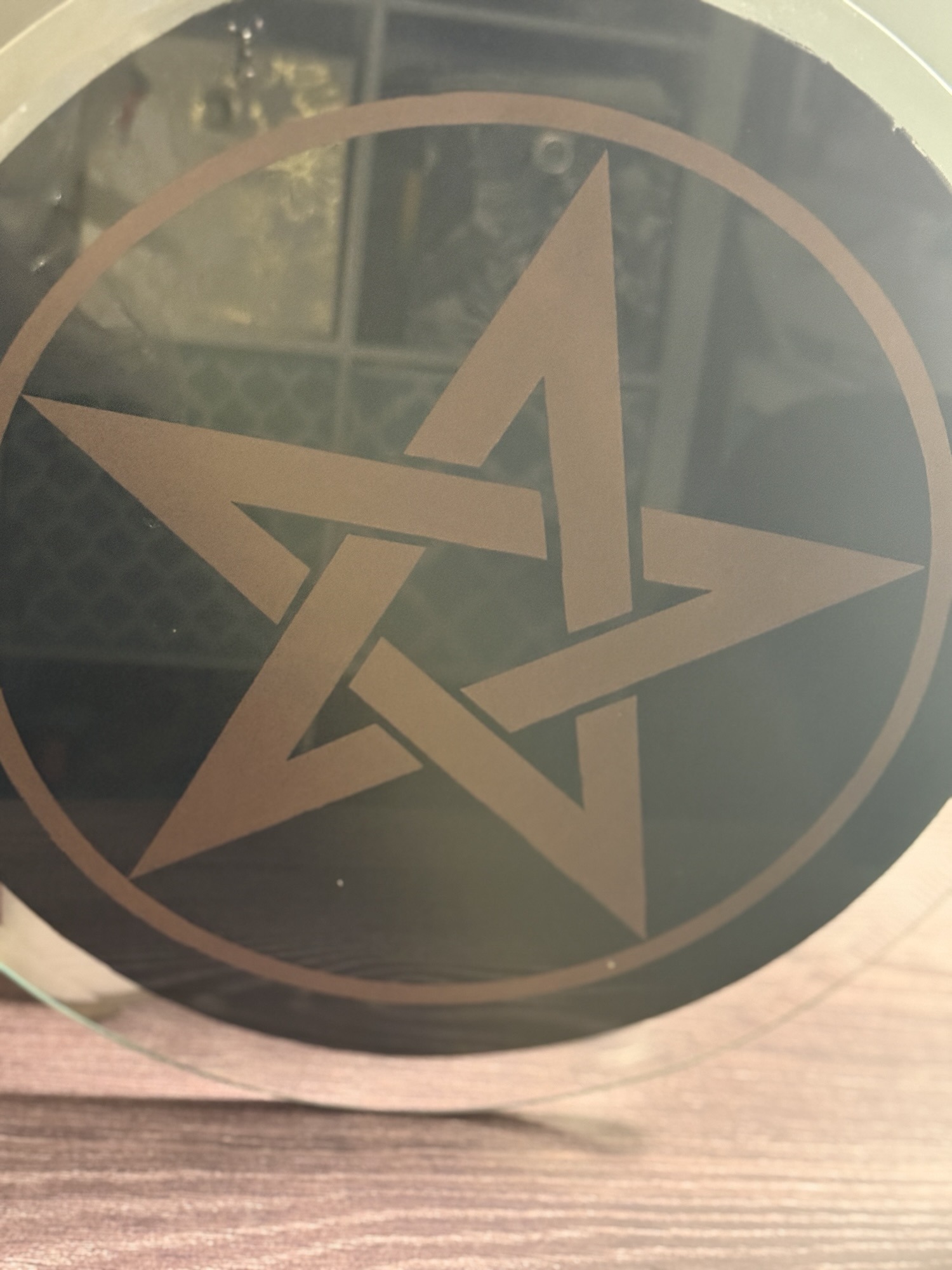 Black & Gold Glass Pentacle Altar Plate - Image 2